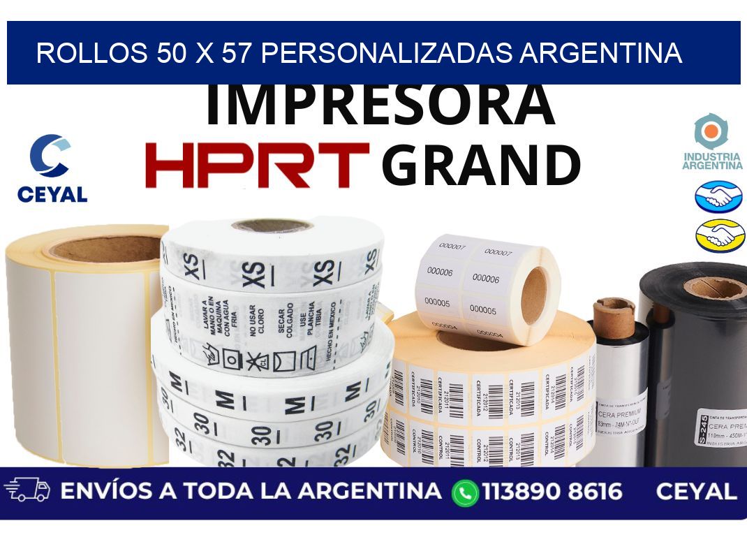 rollos 50 x 57 personalizadas argentina