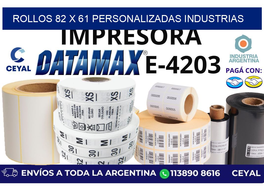 rollos 82 x 61 personalizadas industrias