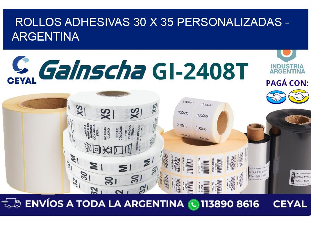 rollos adhesivas 30 x 35 personalizadas – Argentina