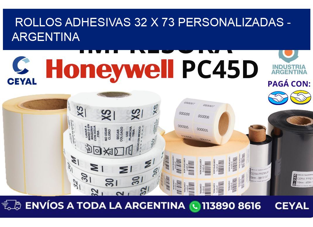 rollos adhesivas 32 x 73 personalizadas - Argentina