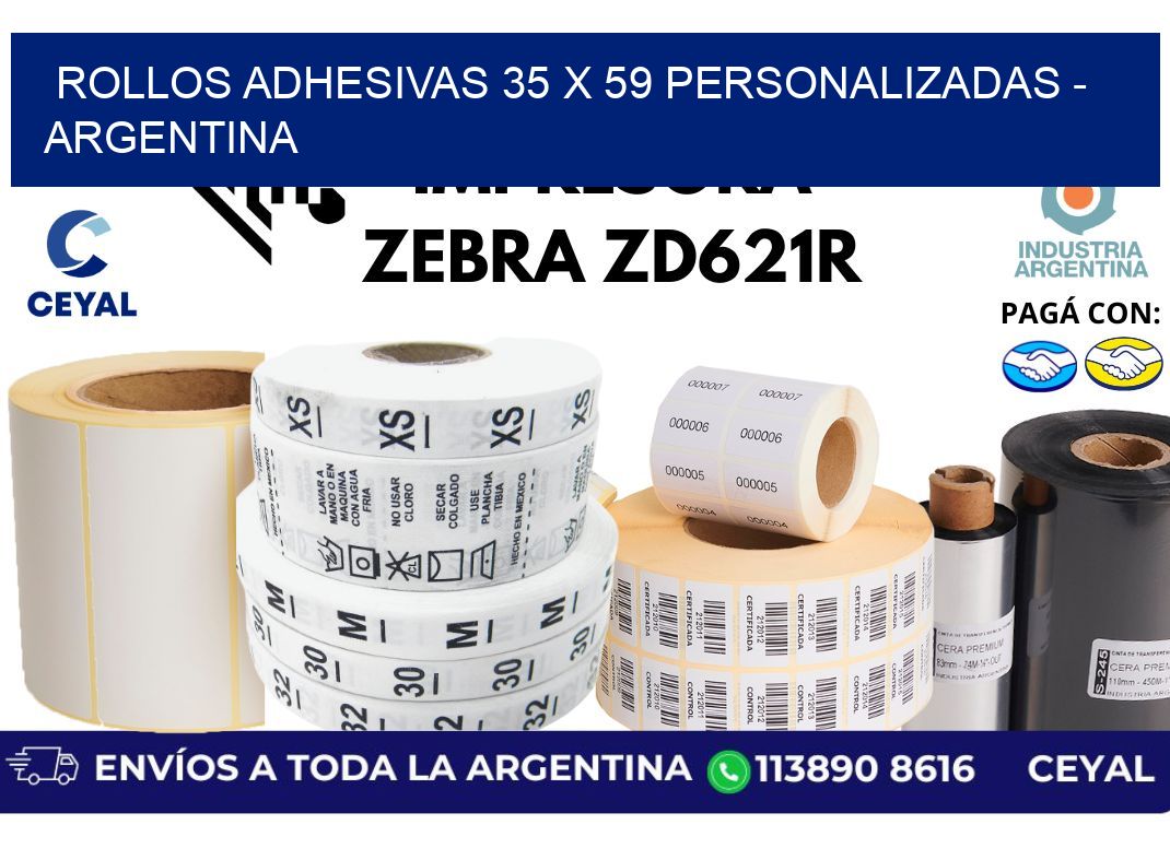 rollos adhesivas 35 x 59 personalizadas - Argentina