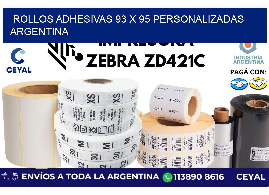 rollos adhesivas 93 x 95 personalizadas – Argentina