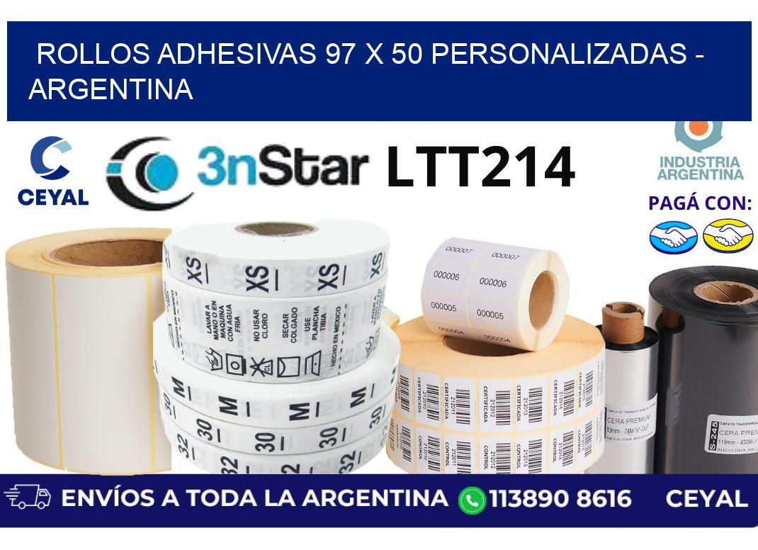 rollos adhesivas 97 x 50 personalizadas – Argentina
