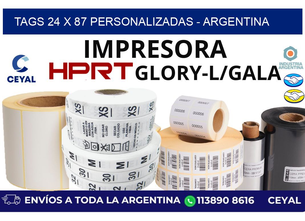 tags 24 x 87 personalizadas - Argentina