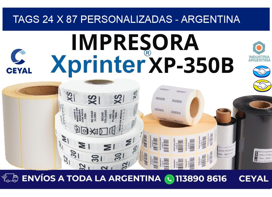 tags 24 x 87 personalizadas – Argentina