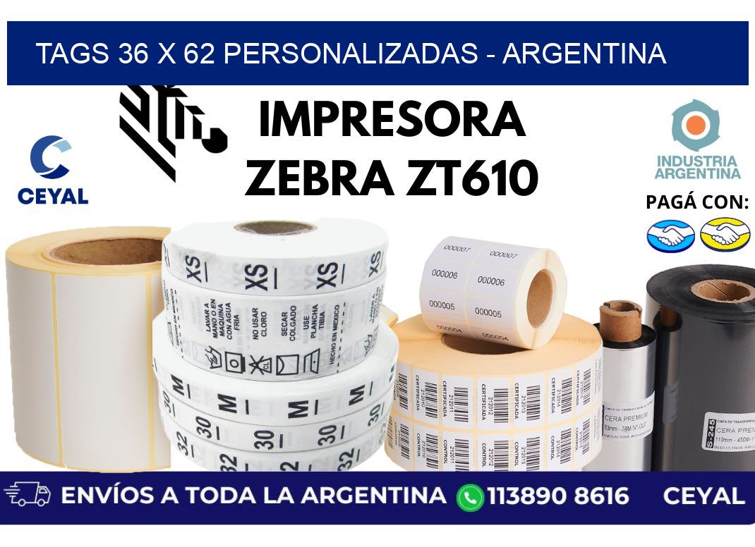 tags 36 x 62 personalizadas - Argentina