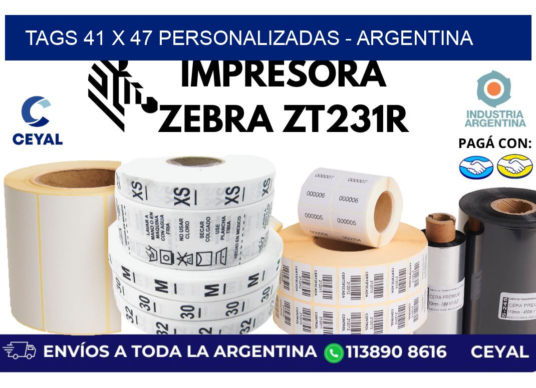 tags 41 x 47 personalizadas - Argentina
