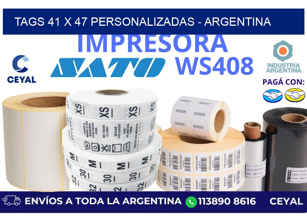 tags 41 x 47 personalizadas - Argentina