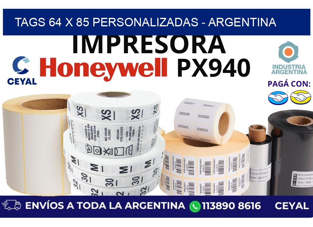 tags 64 x 85 personalizadas - Argentina