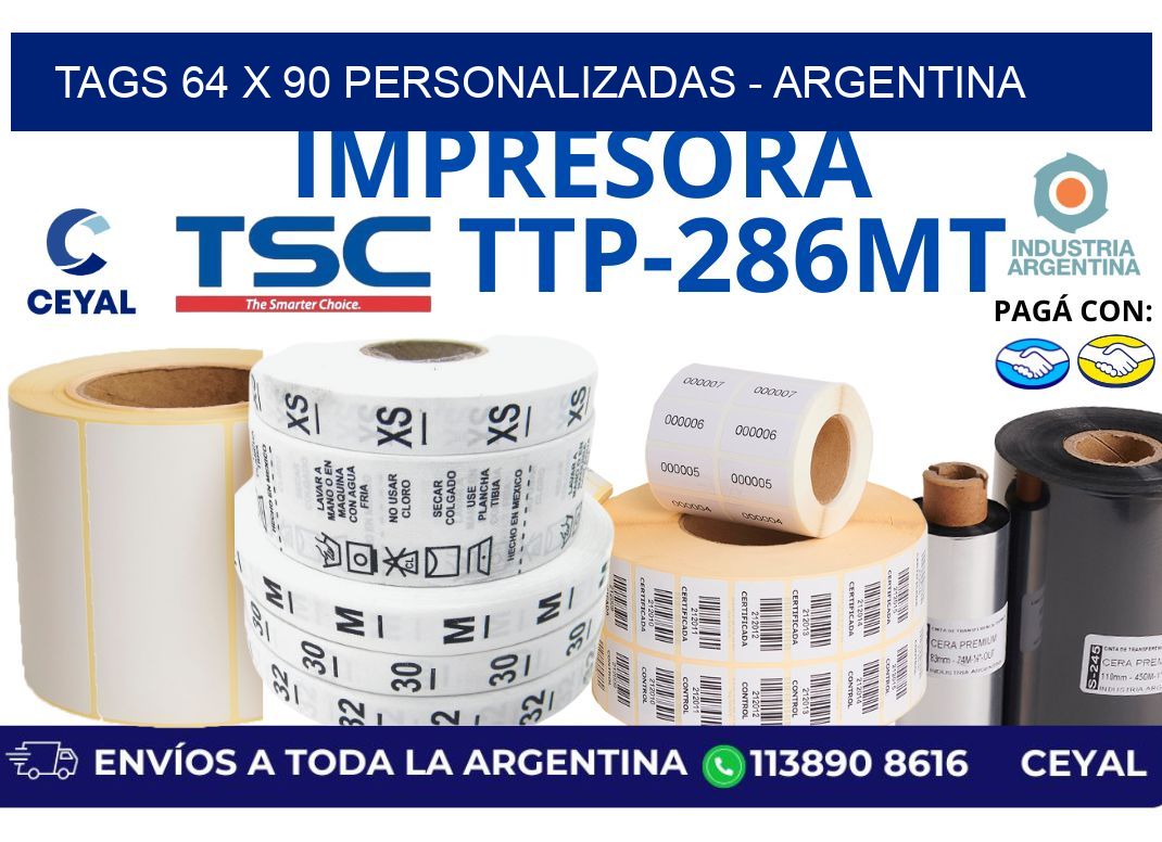 tags 64 x 90 personalizadas - Argentina