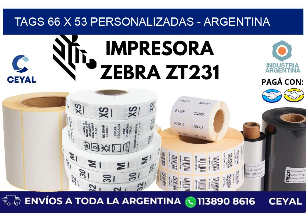 tags 66 x 53 personalizadas – Argentina