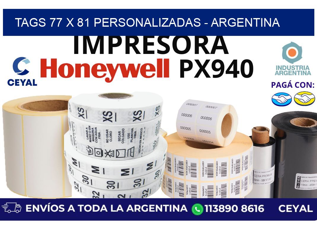 tags 77 x 81 personalizadas - Argentina