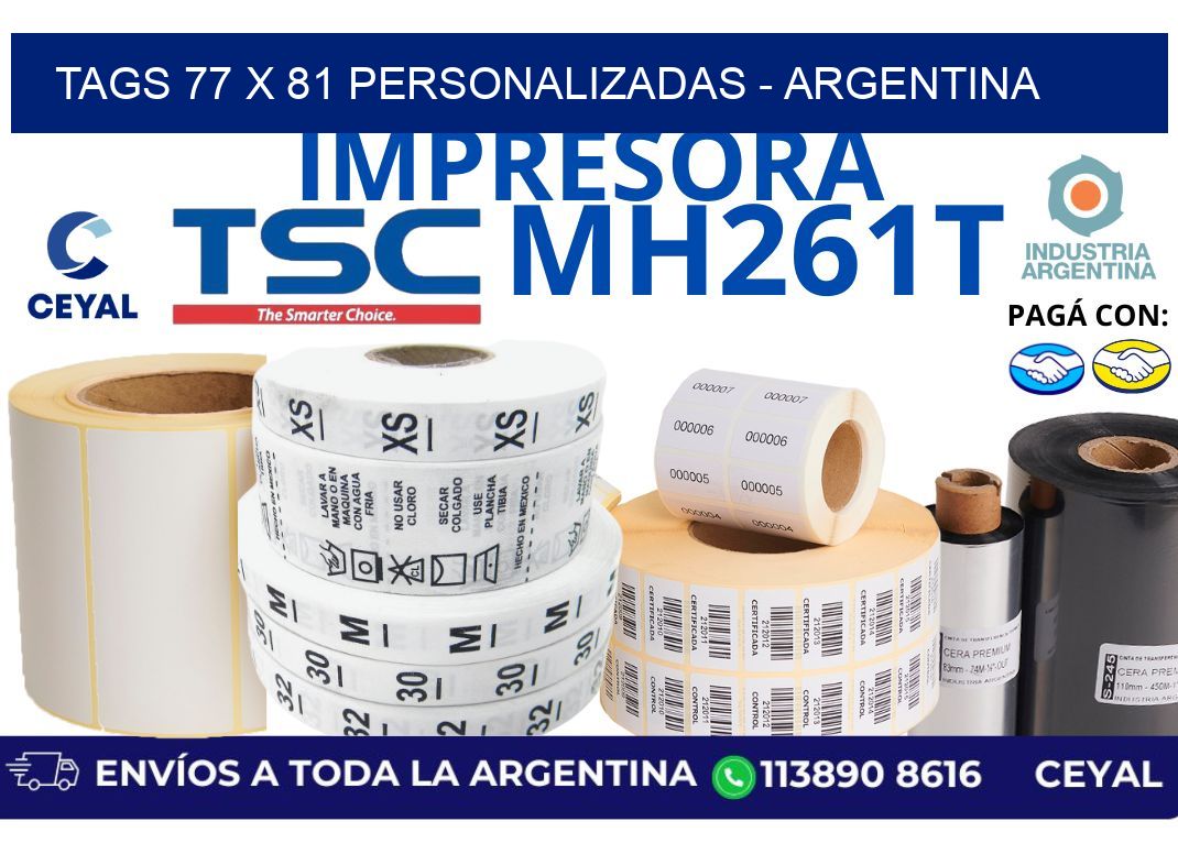 tags 77 x 81 personalizadas - Argentina