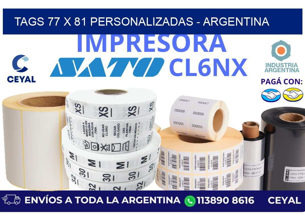 tags 77 x 81 personalizadas – Argentina