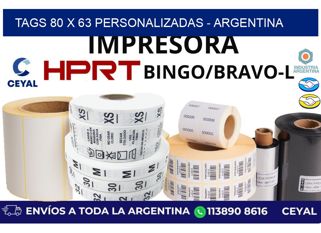 tags 80 x 63 personalizadas - Argentina