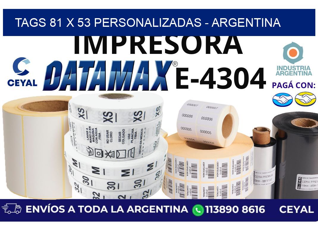 tags 81 x 53 personalizadas – Argentina