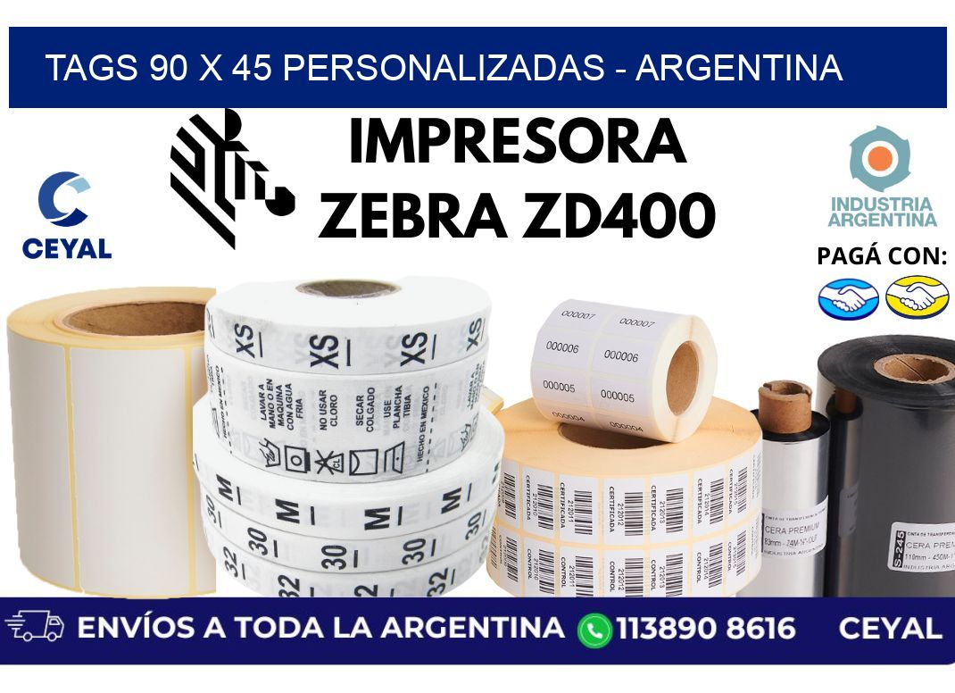 tags 90 x 45 personalizadas - Argentina
