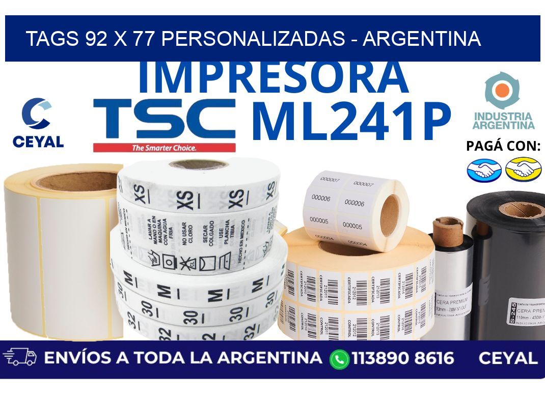 tags 92 x 77 personalizadas - Argentina