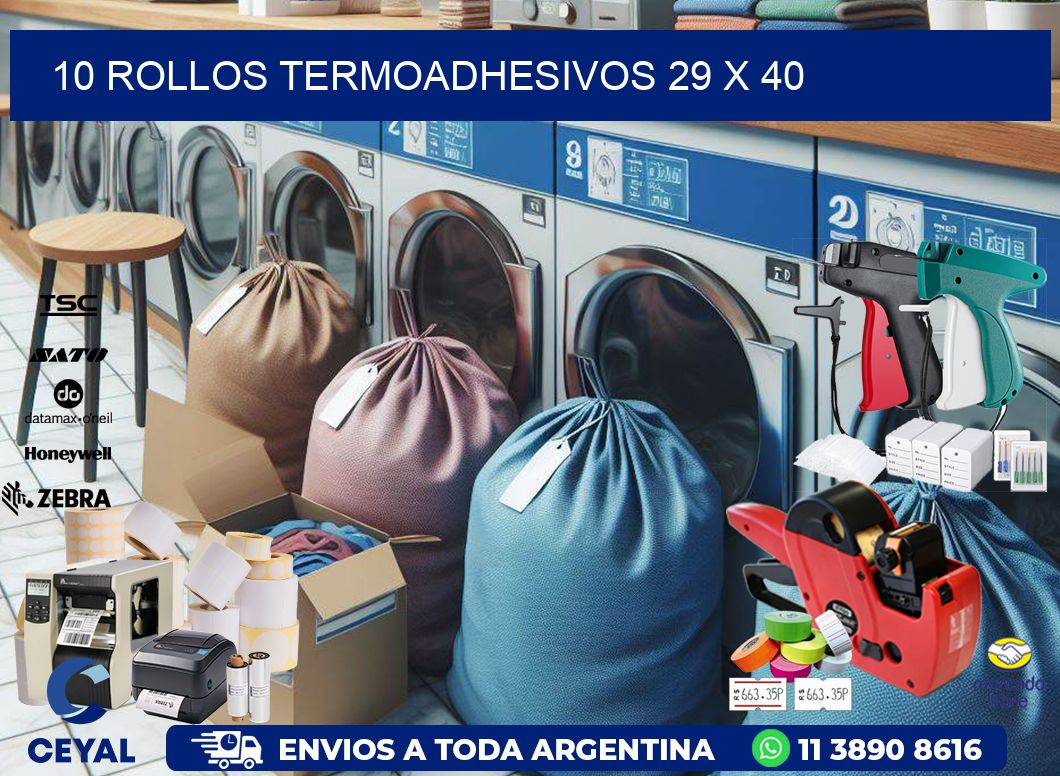 10 ROLLOS TERMOADHESIVOS 29 x 40