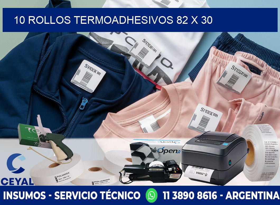10 ROLLOS TERMOADHESIVOS 82 x 30