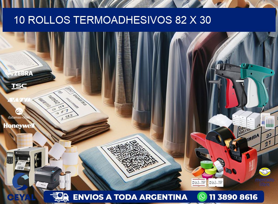 10 ROLLOS TERMOADHESIVOS 82 x 30