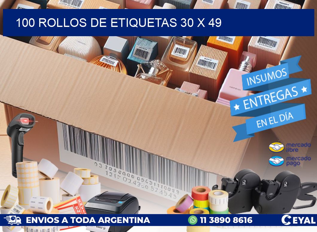 100 ROLLOS DE ETIQUETAS 30 x 49