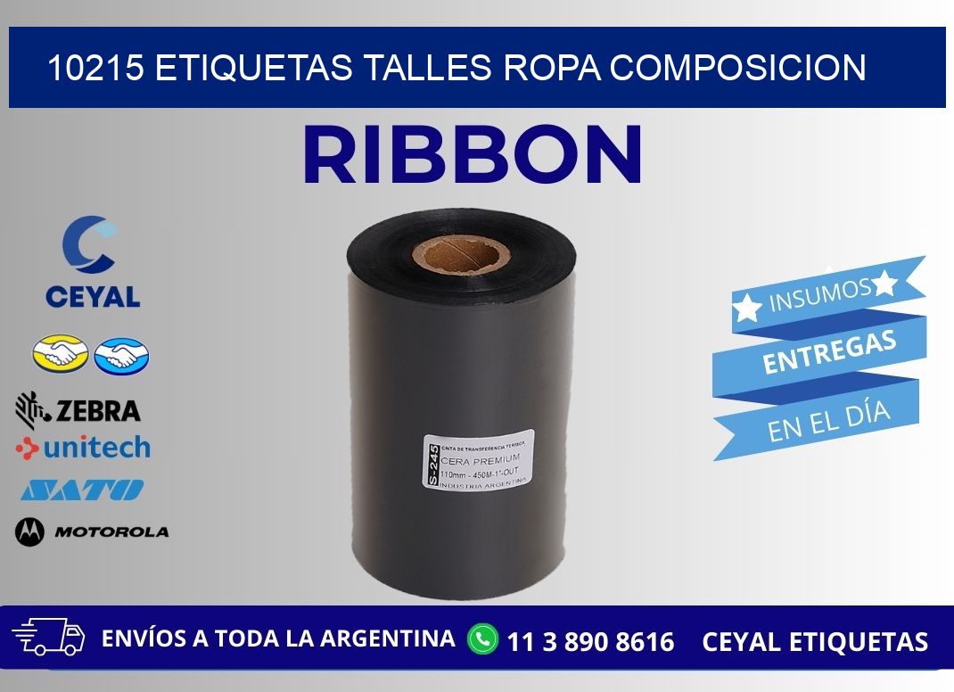 10215 ETIQUETAS TALLES ROPA COMPOSICION