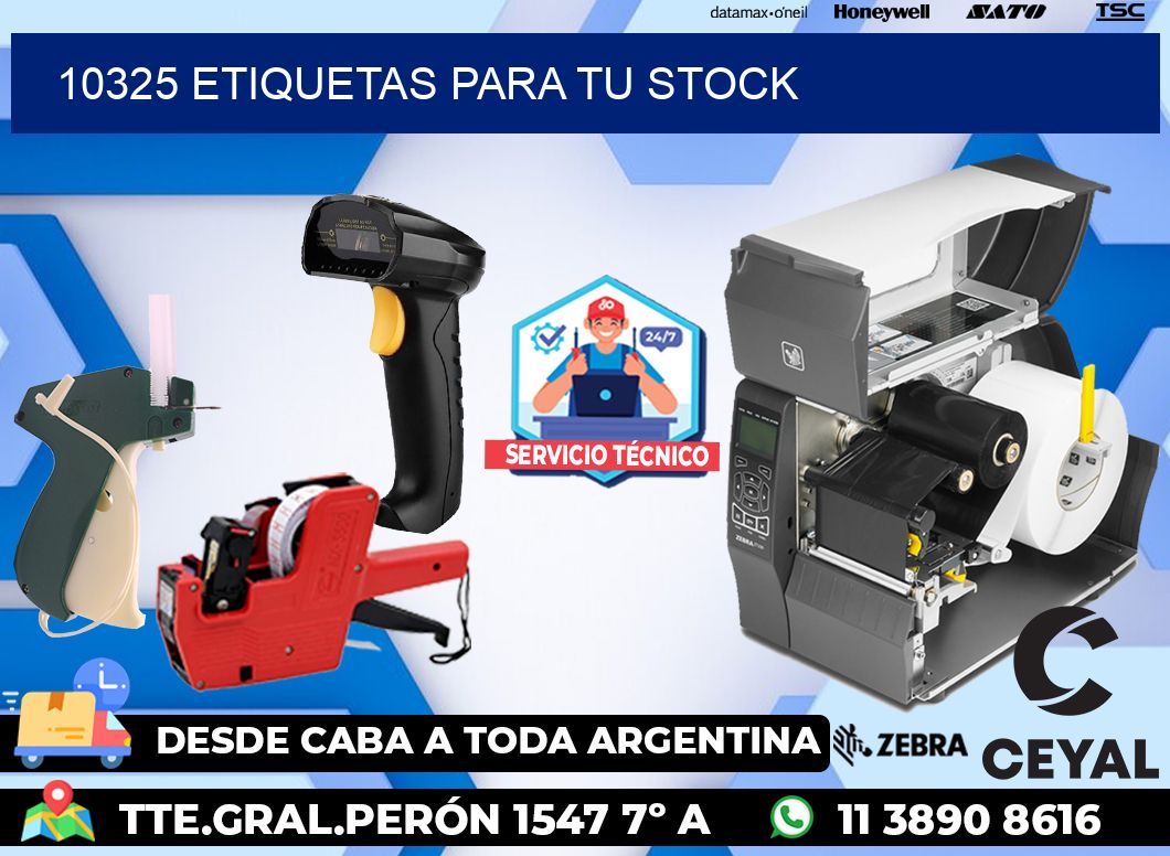 10325 etiquetas para tu stock