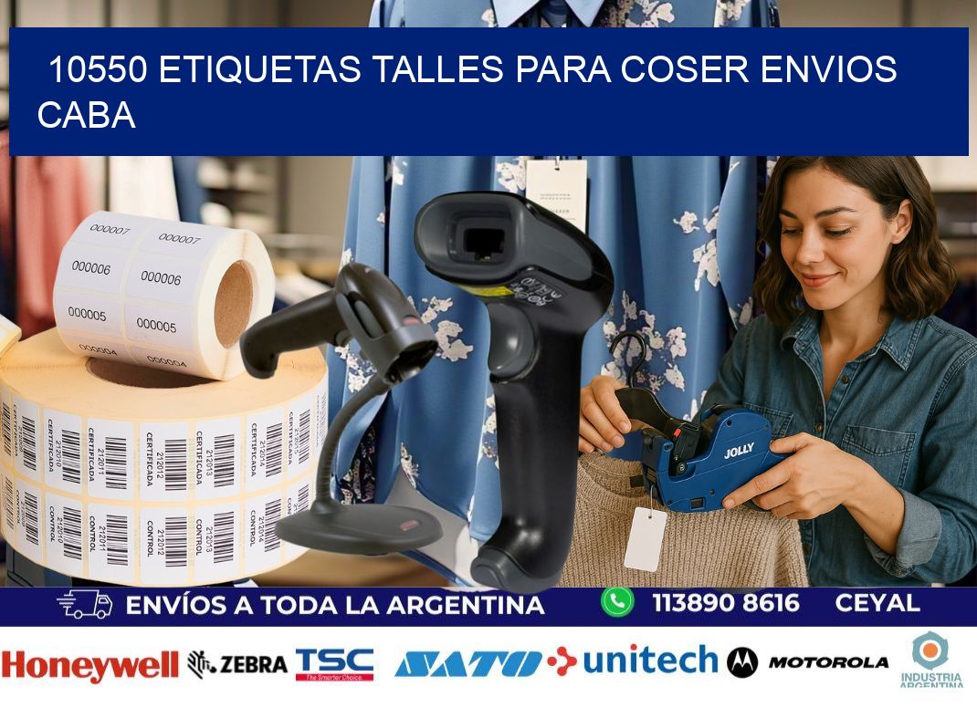 10550 ETIQUETAS TALLES PARA COSER ENVIOS CABA