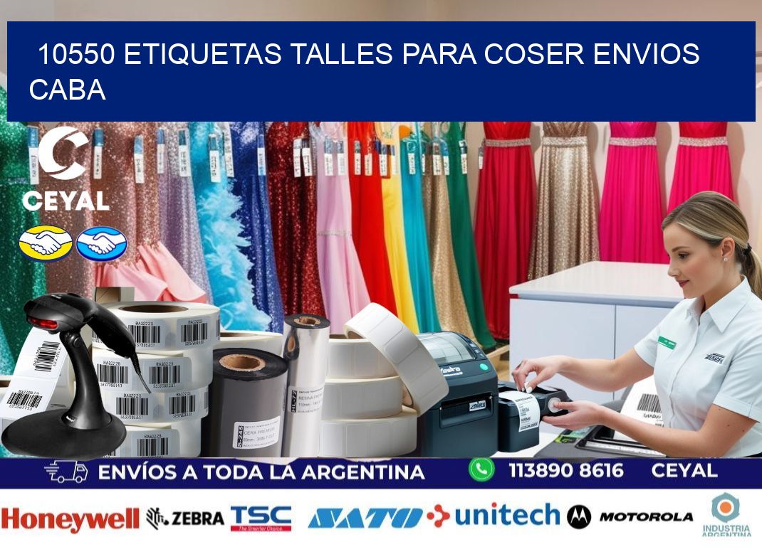 10550 ETIQUETAS TALLES PARA COSER ENVIOS CABA