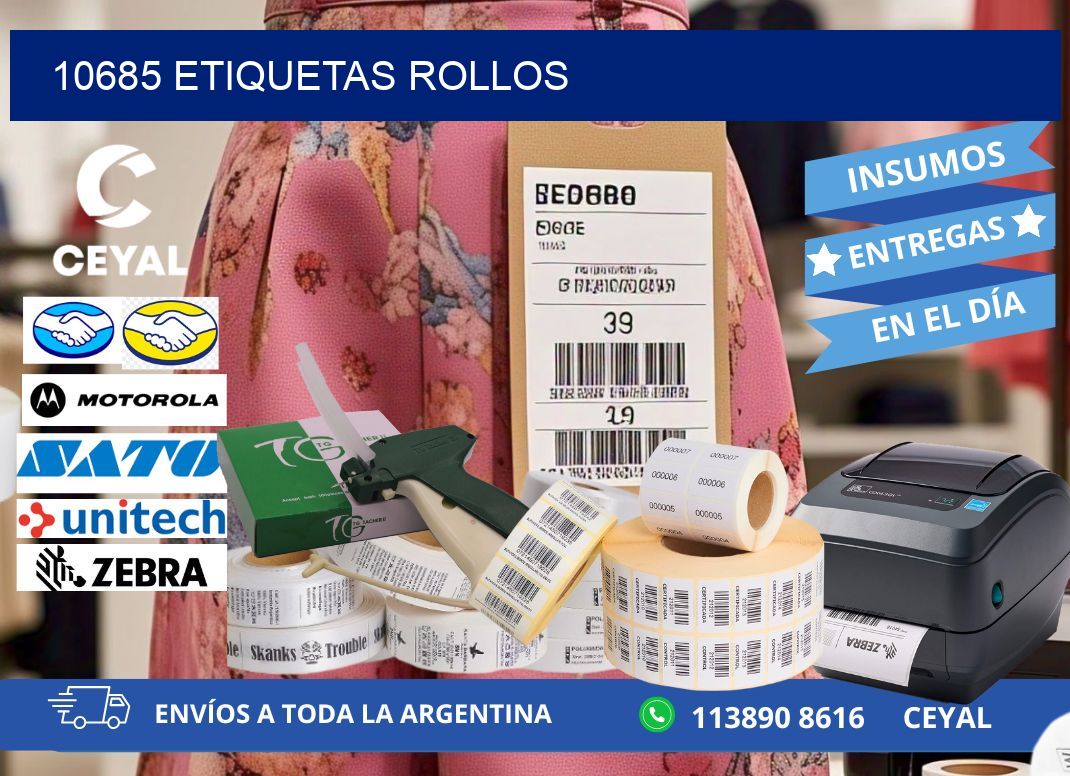 10685 etiquetas rollos