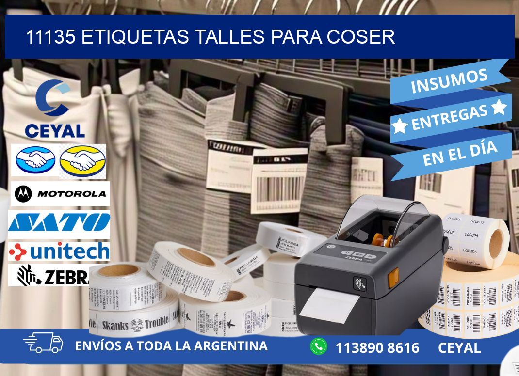 11135 ETIQUETAS TALLES PARA COSER