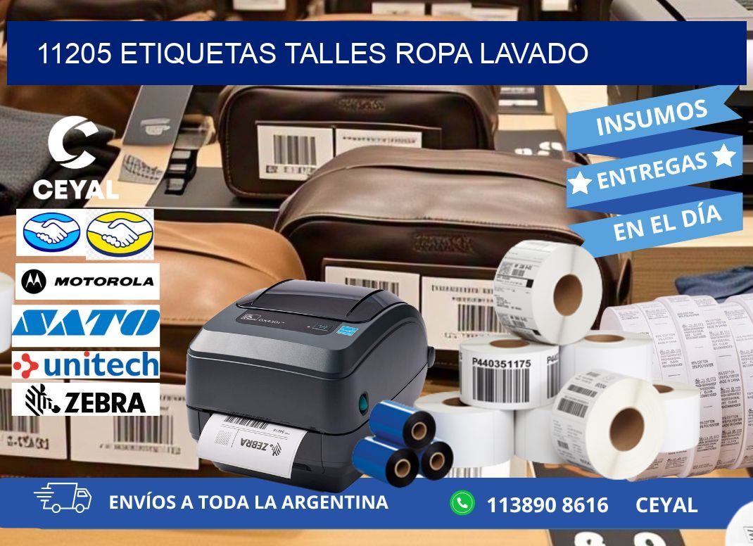 11205 ETIQUETAS TALLES ROPA LAVADO