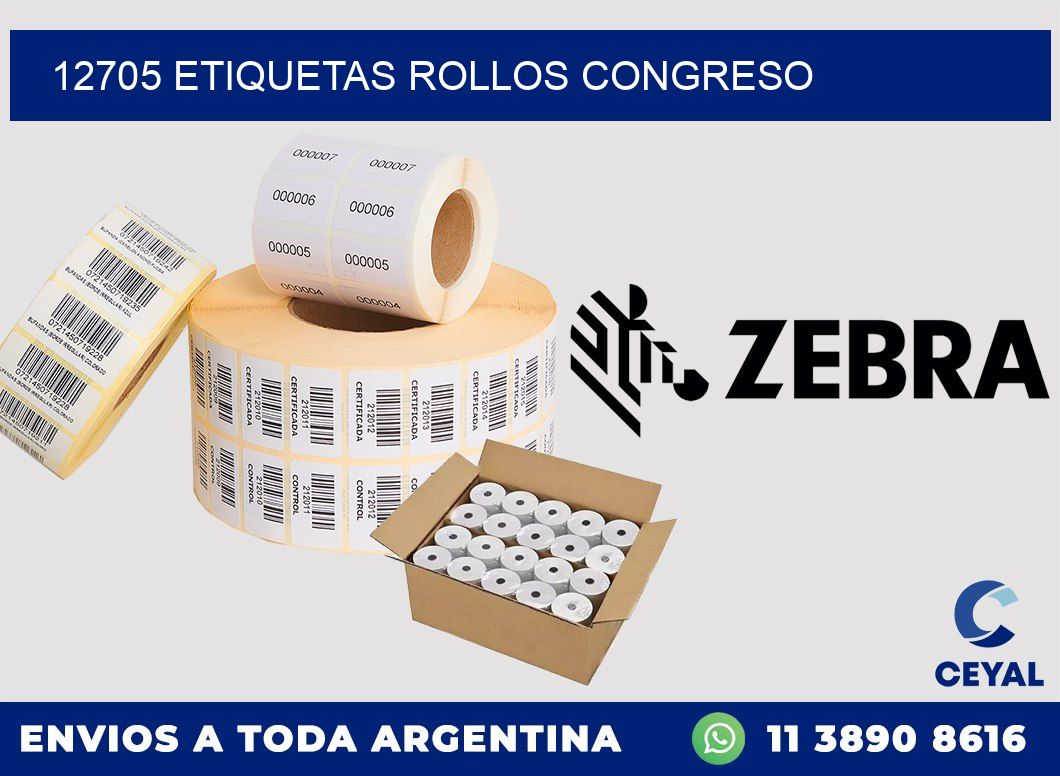 12705 etiquetas rollos CONGRESO