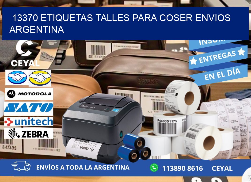 13370 ETIQUETAS TALLES PARA COSER ENVIOS ARGENTINA