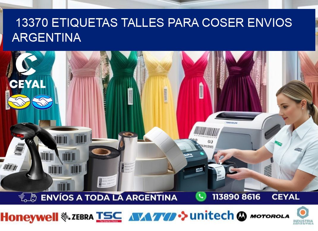 13370 ETIQUETAS TALLES PARA COSER ENVIOS ARGENTINA