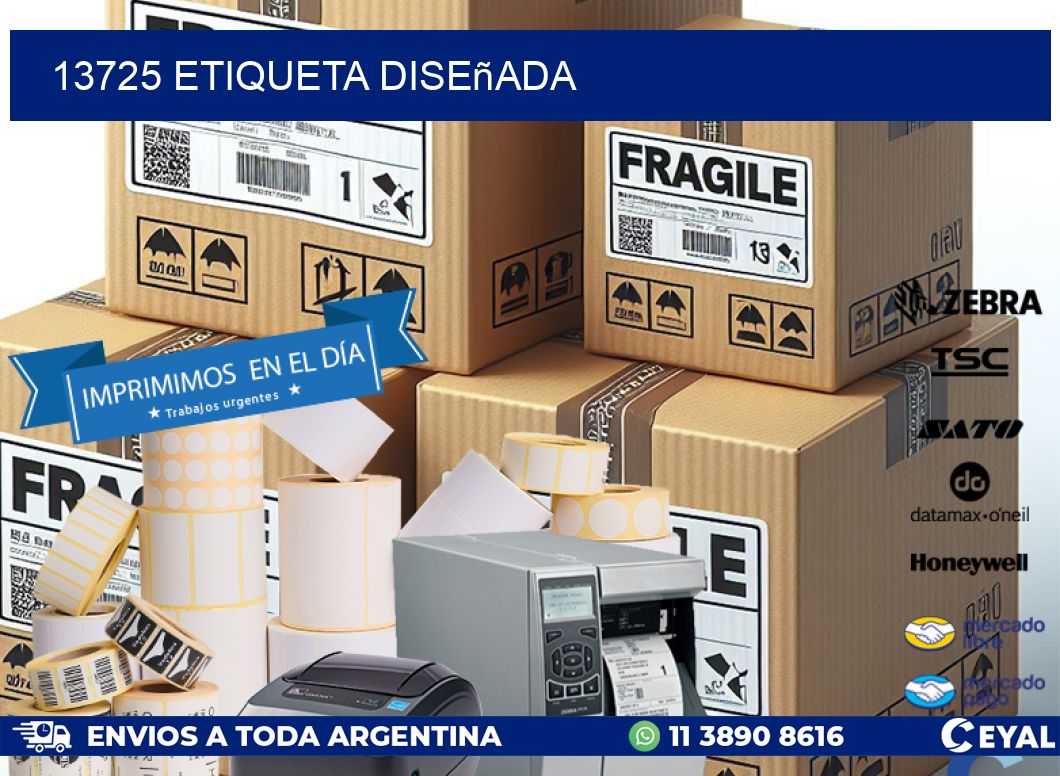 13725 etiqueta diseñada