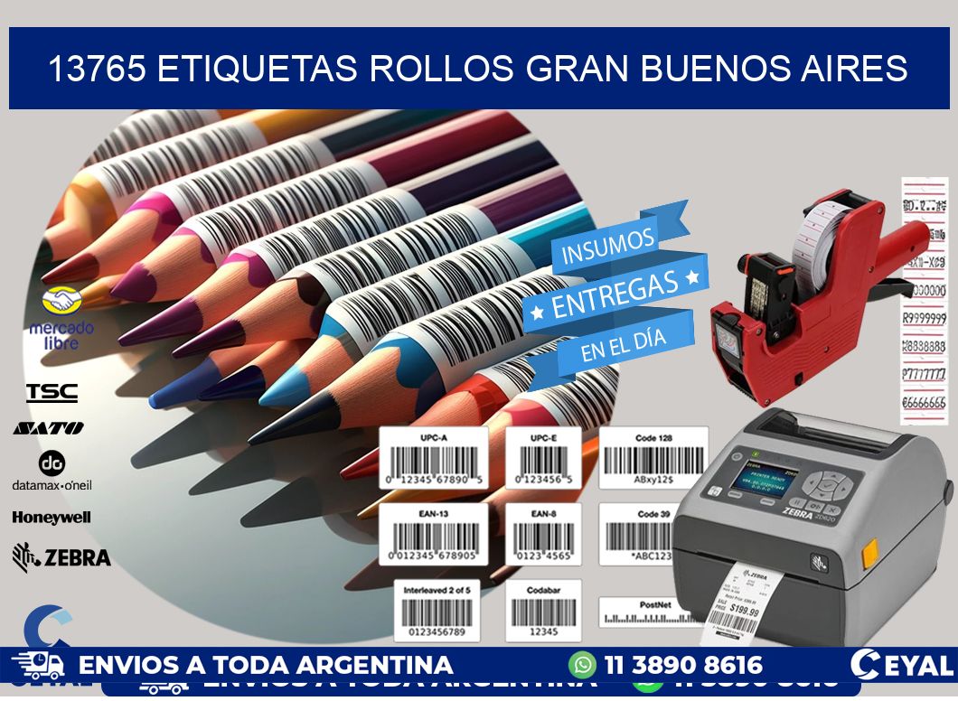 13765 etiquetas rollos GRAN BUENOS AIRES