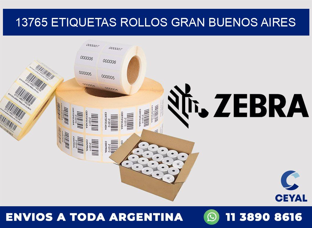 13765 etiquetas rollos GRAN BUENOS AIRES
