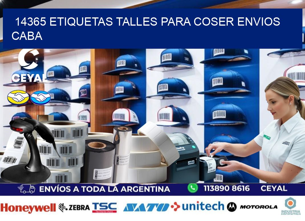 14365 ETIQUETAS TALLES PARA COSER ENVIOS CABA