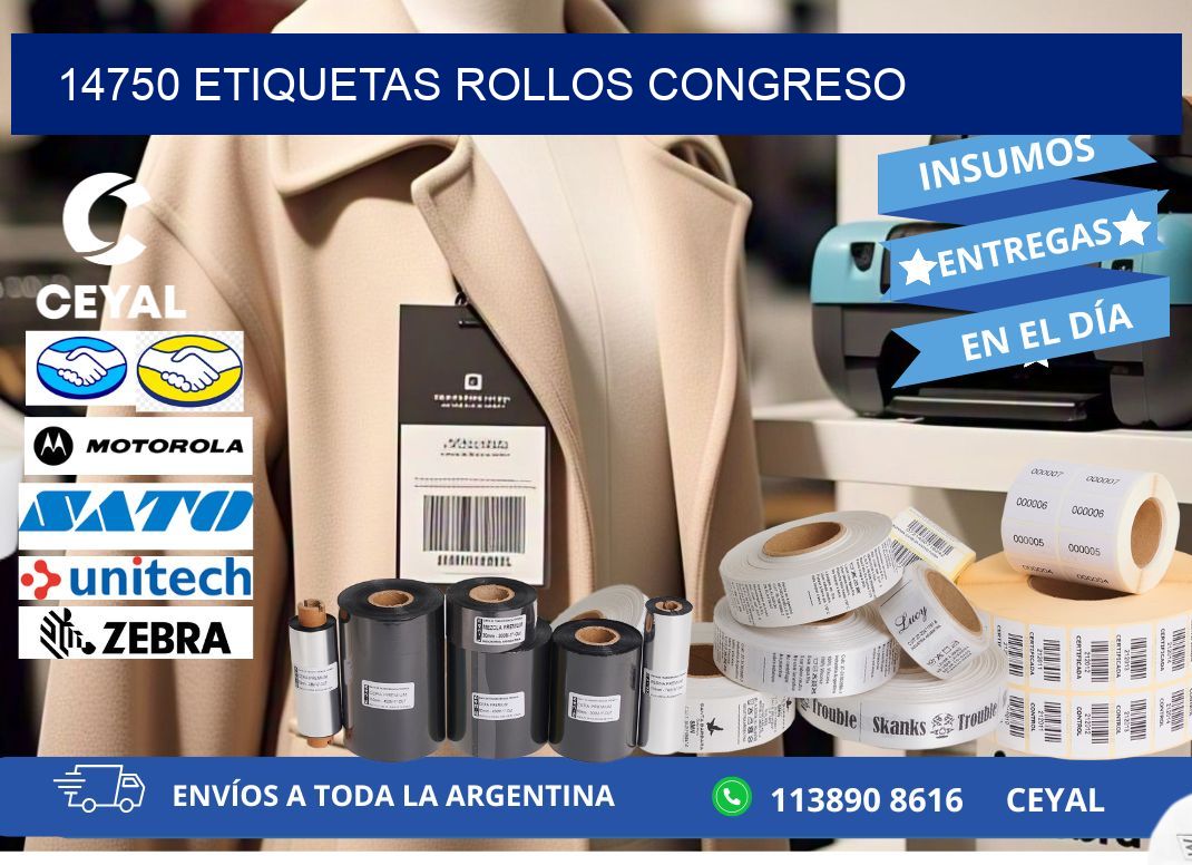 14750 etiquetas rollos CONGRESO