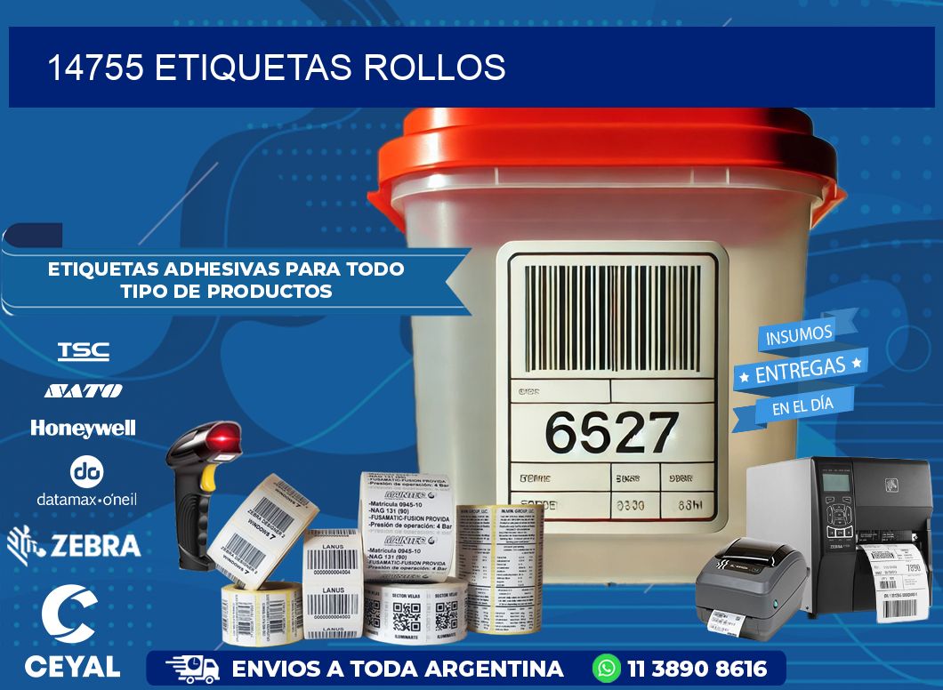 14755 etiquetas rollos
