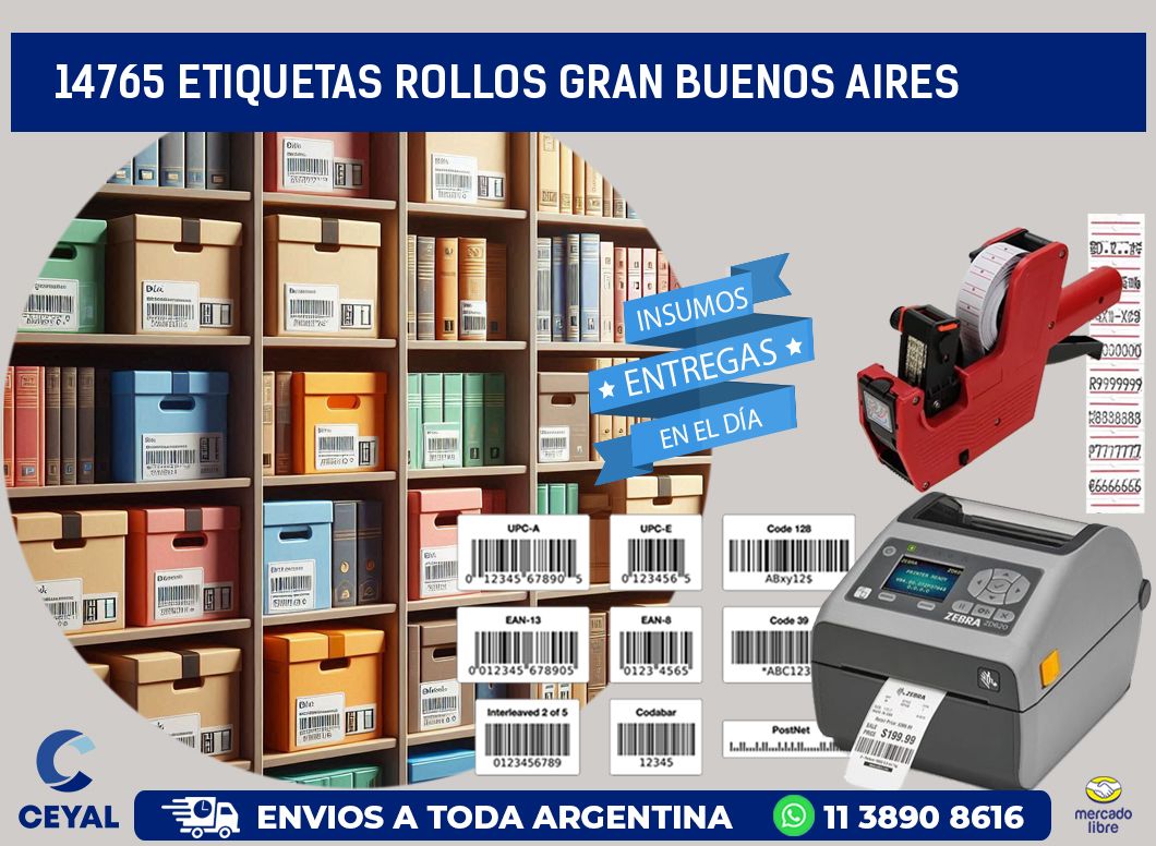14765 etiquetas rollos GRAN BUENOS AIRES