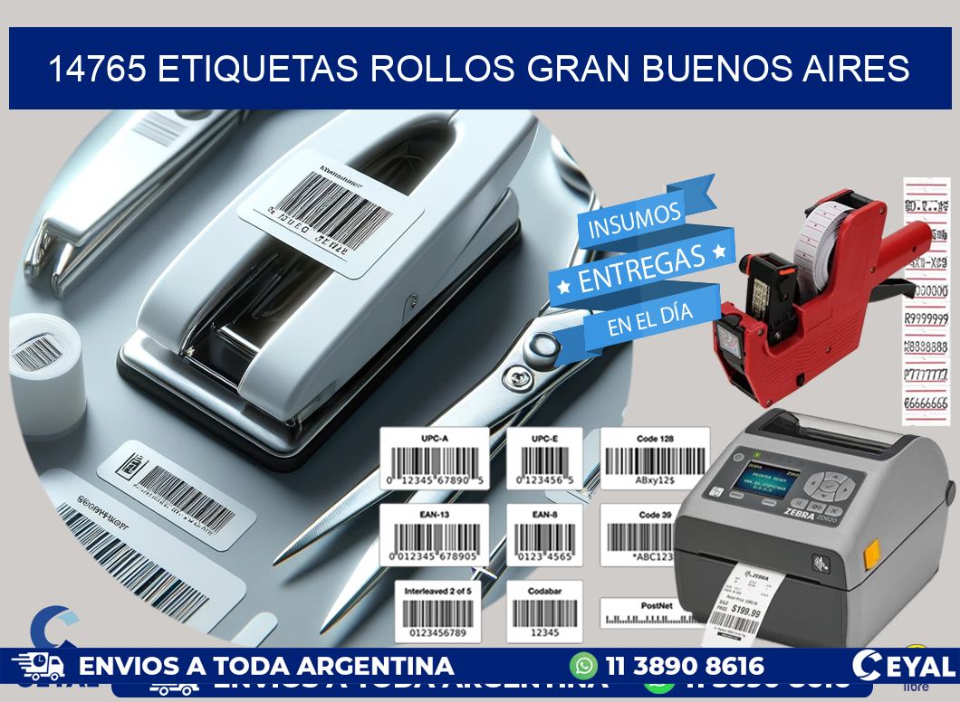 14765 etiquetas rollos GRAN BUENOS AIRES
