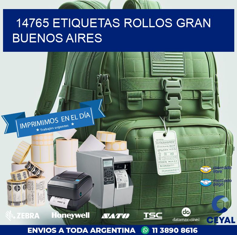 14765 etiquetas rollos GRAN BUENOS AIRES