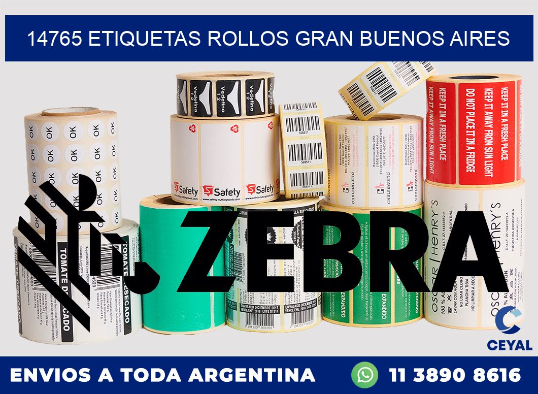 14765 etiquetas rollos GRAN BUENOS AIRES