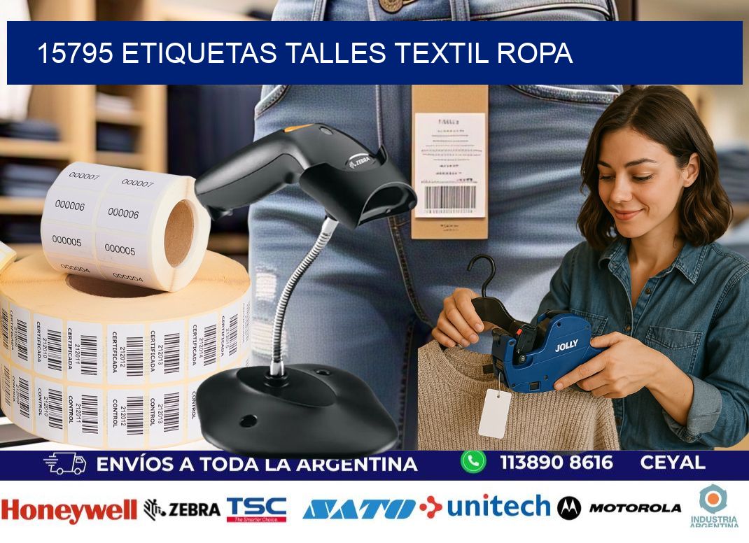 15795 ETIQUETAS TALLES TEXTIL ROPA