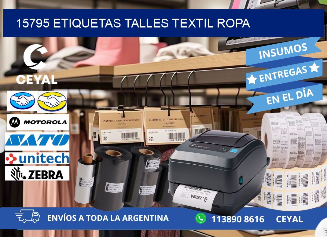 15795 ETIQUETAS TALLES TEXTIL ROPA