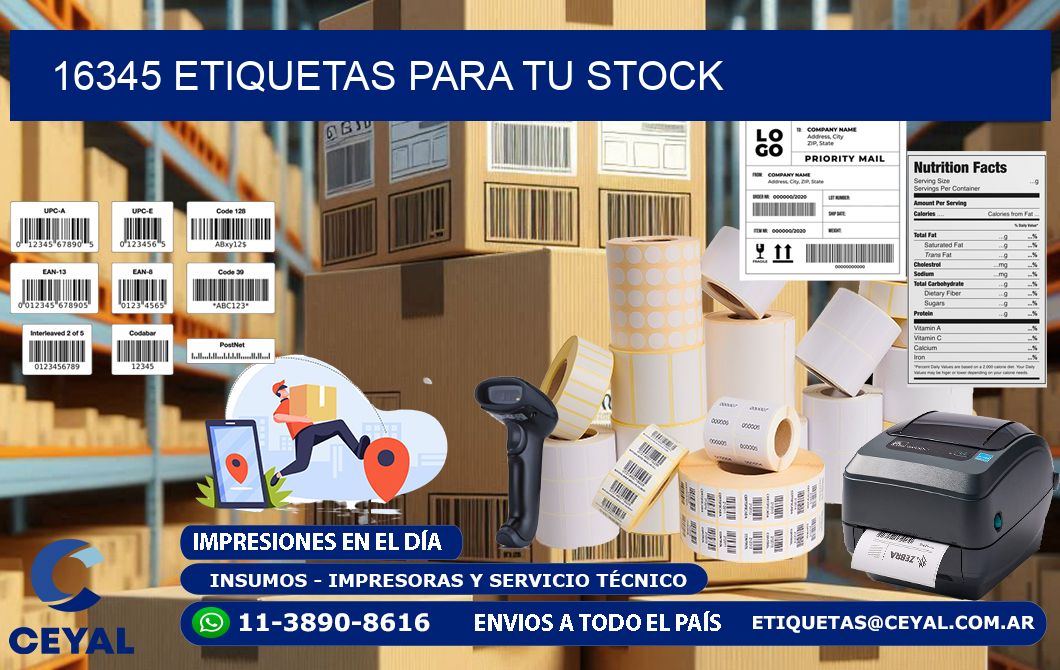 16345 etiquetas para tu stock