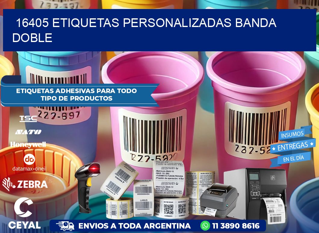16405 Etiquetas personalizadas banda doble